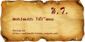Wohlmuth Tímea névjegykártya