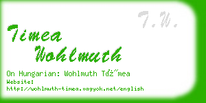 timea wohlmuth business card